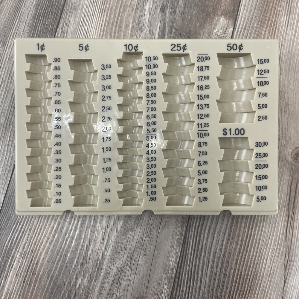 One-Piece Plastic Coin Counting Tray / Coin Sorter GUC